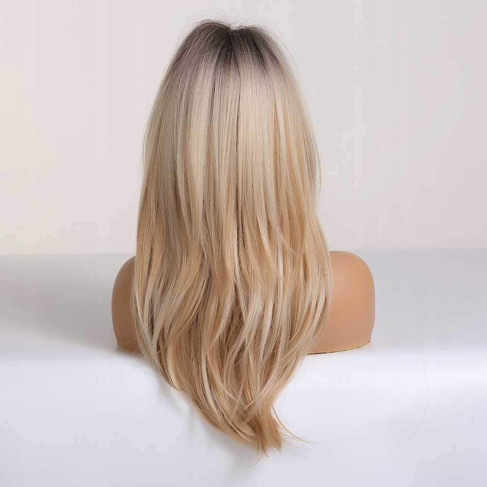 Peruka blond ombre do włosy długie jak naturalne grzywka