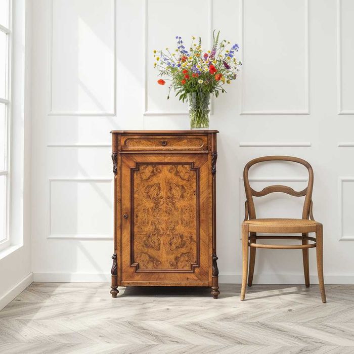 Bieliźniarka KOMODA Ludwik Filip ANTYK 1p. XX orzech FRONT PIĘKNY WZÓR