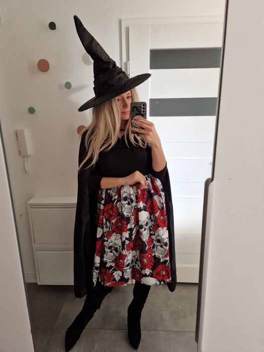 Xl 42 XXL 44 przebranie 3 cz. kostium Halloween wiedźma czarownica