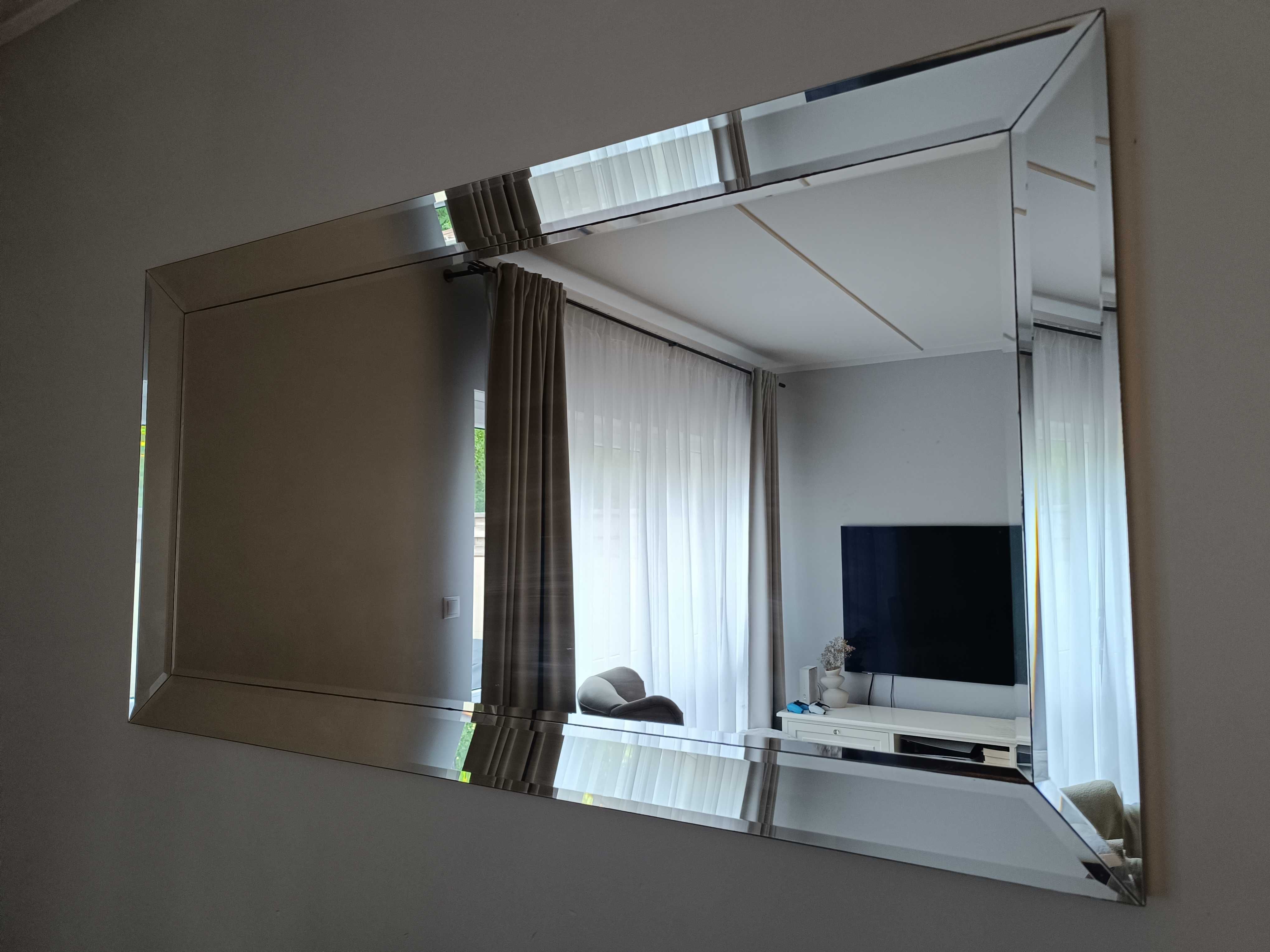 Lustro w lustrzanej ramie fazowane  150 x 80 styl glamour