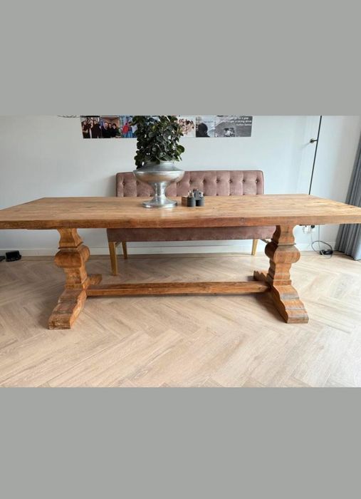 Piękny drewniany stół klasztorny z drewna teak 240x100x78 rustykalny