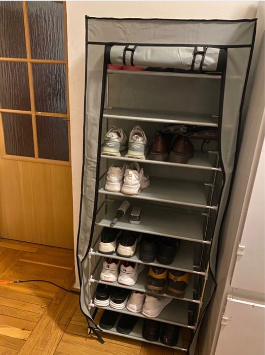 Organizer na Buty z Pokrowcem – Półka na Obuwie 10 Poziomów