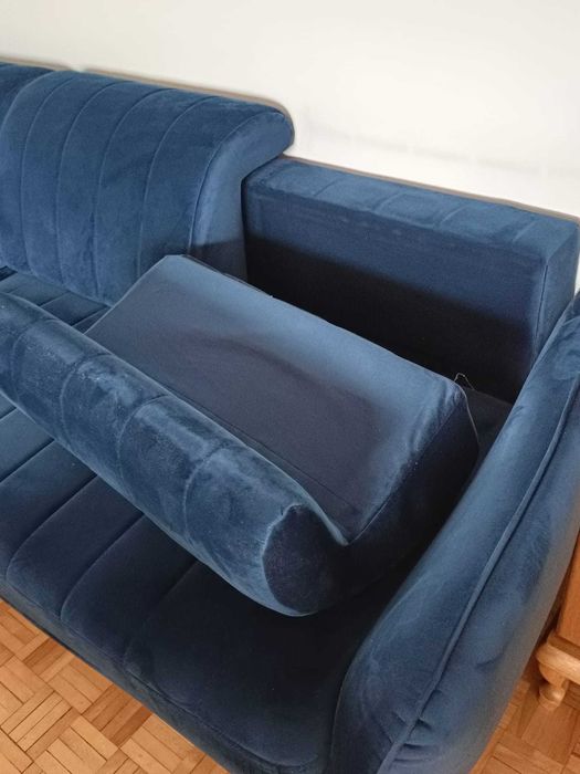 Granatowy narożnik i fotel