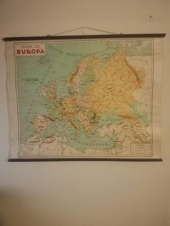 Mapa da Europa de 1971 em tela