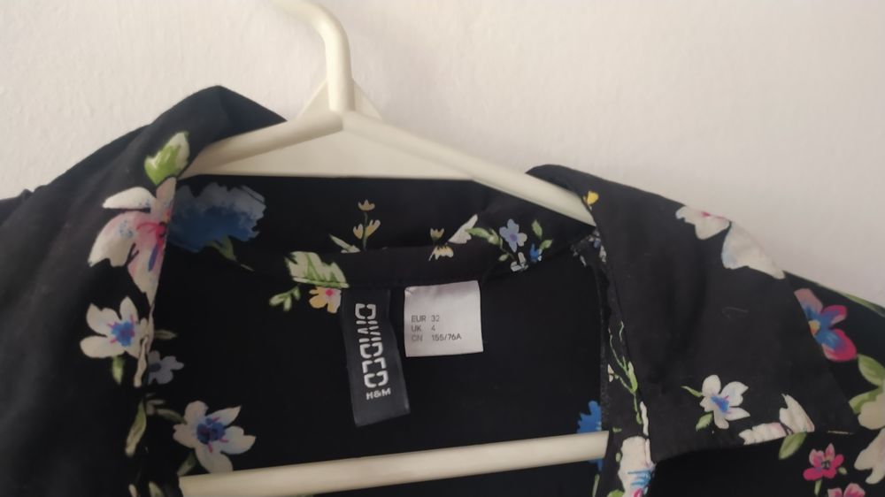 H&M koszula kwiaty oversize wiskoza 32 34 36