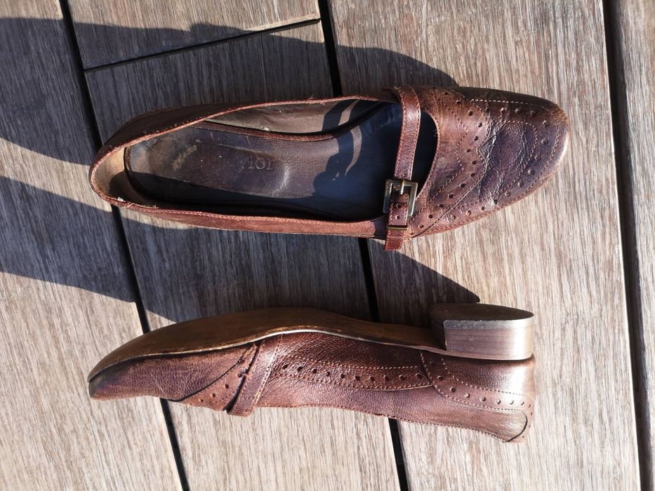 Brązowe czółenka skóra naturalna 37 na jesień