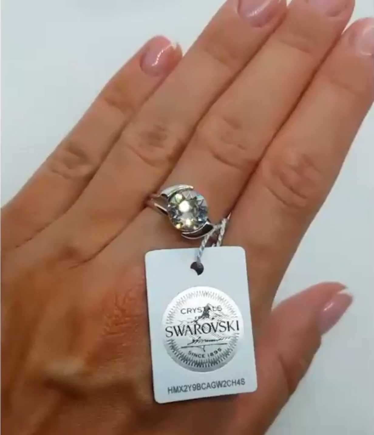 Srebrny komplet ze kryształem Swarovskiego