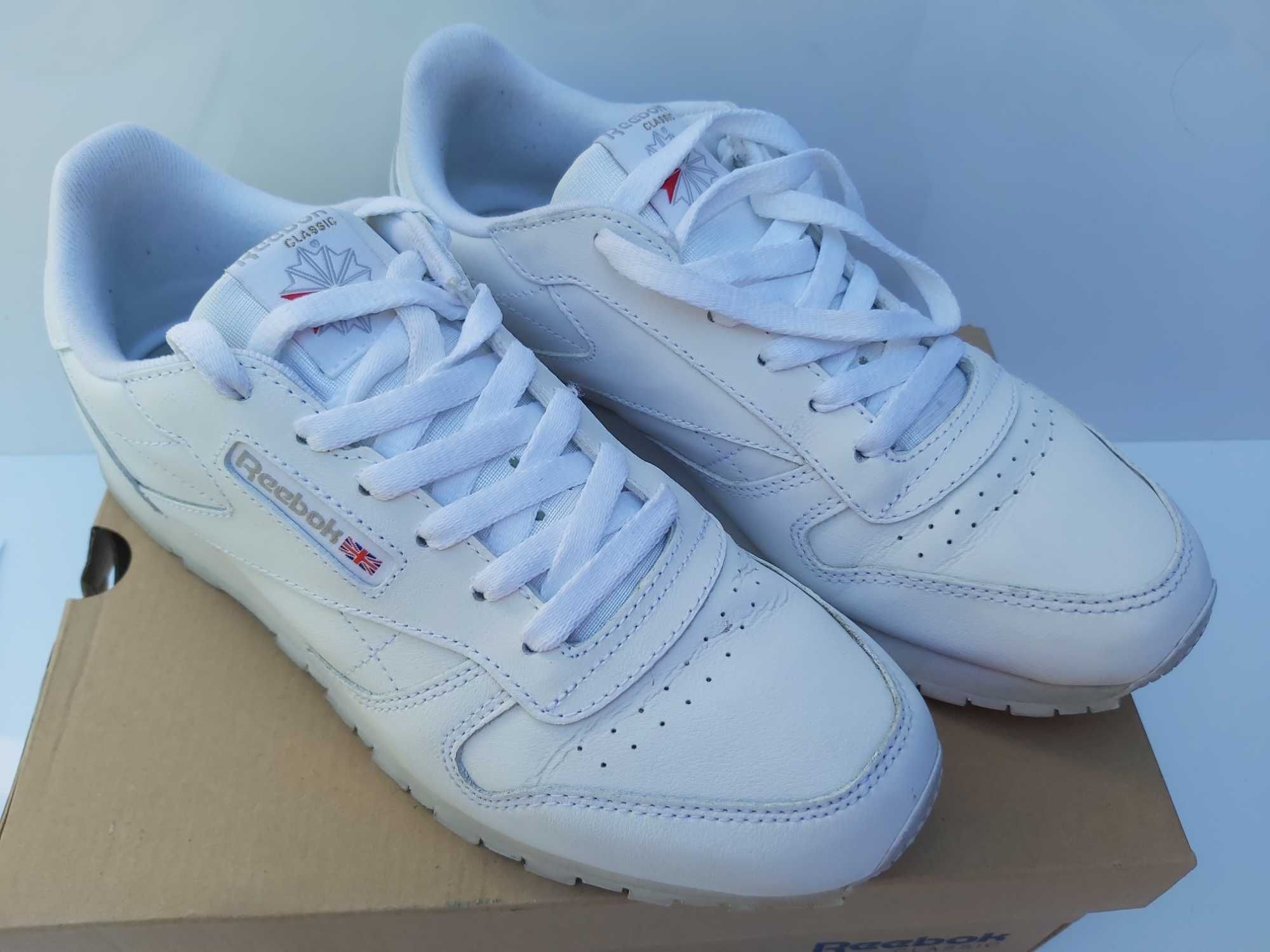 SP Sportowe sneakersy Reebok leather classic 38 białe półbuty skórzane