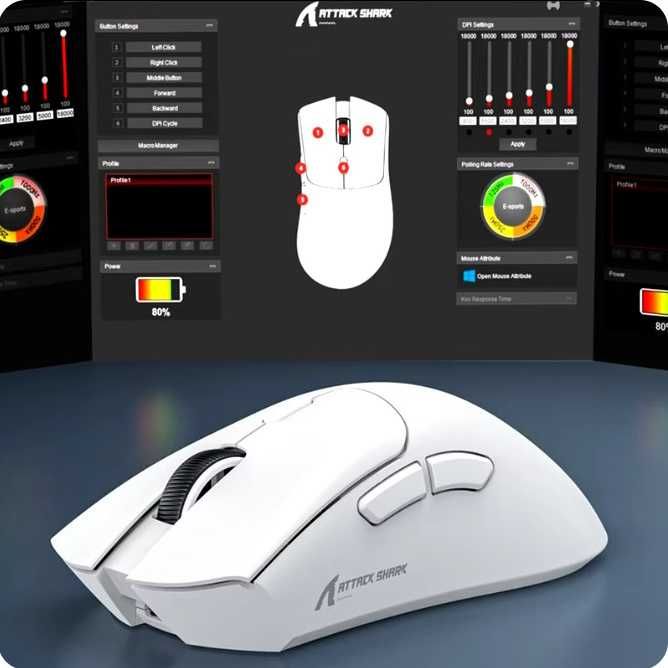 Игровая мышь Attack Shark R1 PAW3311 PixArt 18000DPI BT5.2 Black