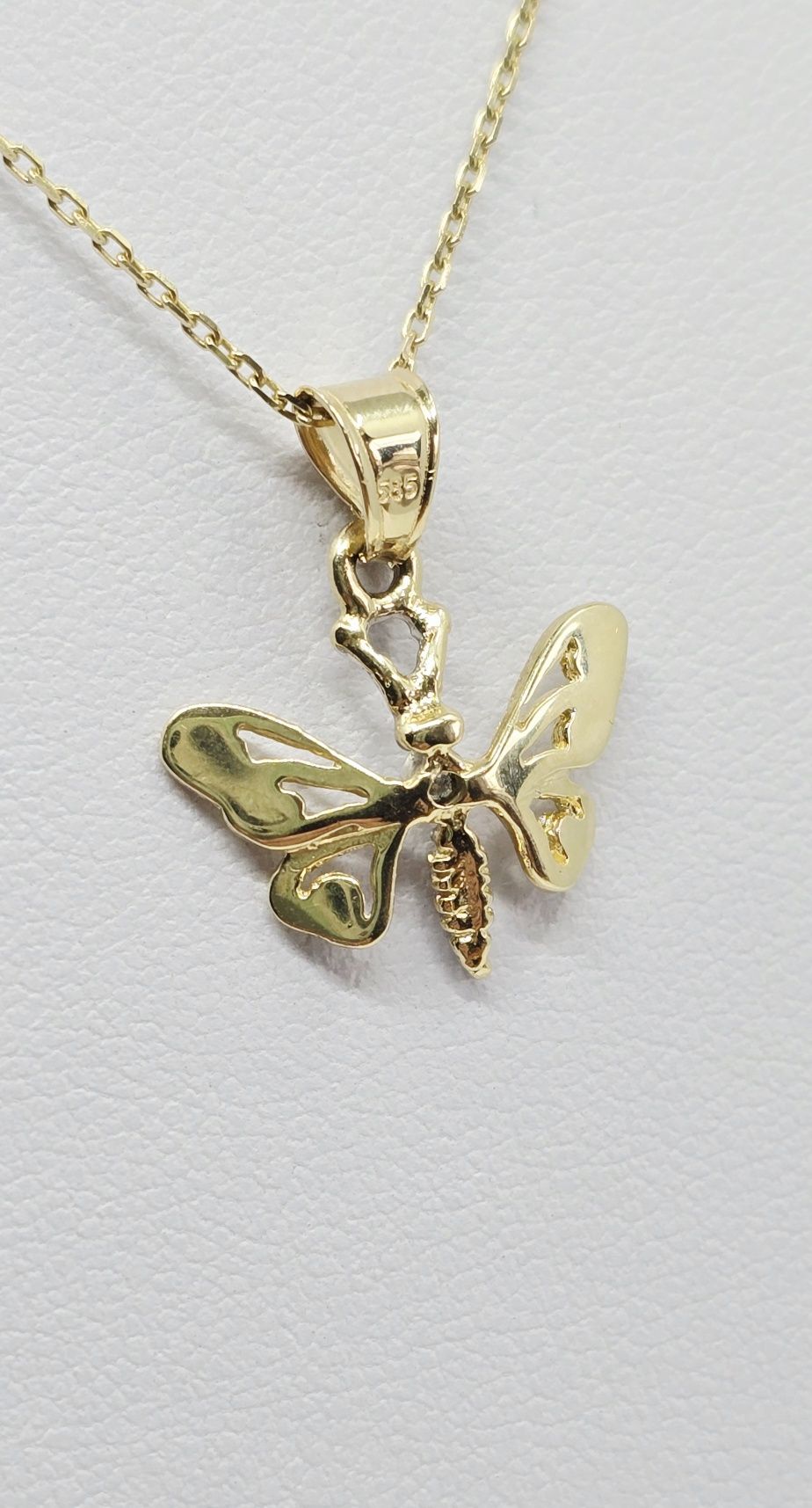 Złota zawieszka motyl próba 585 14k