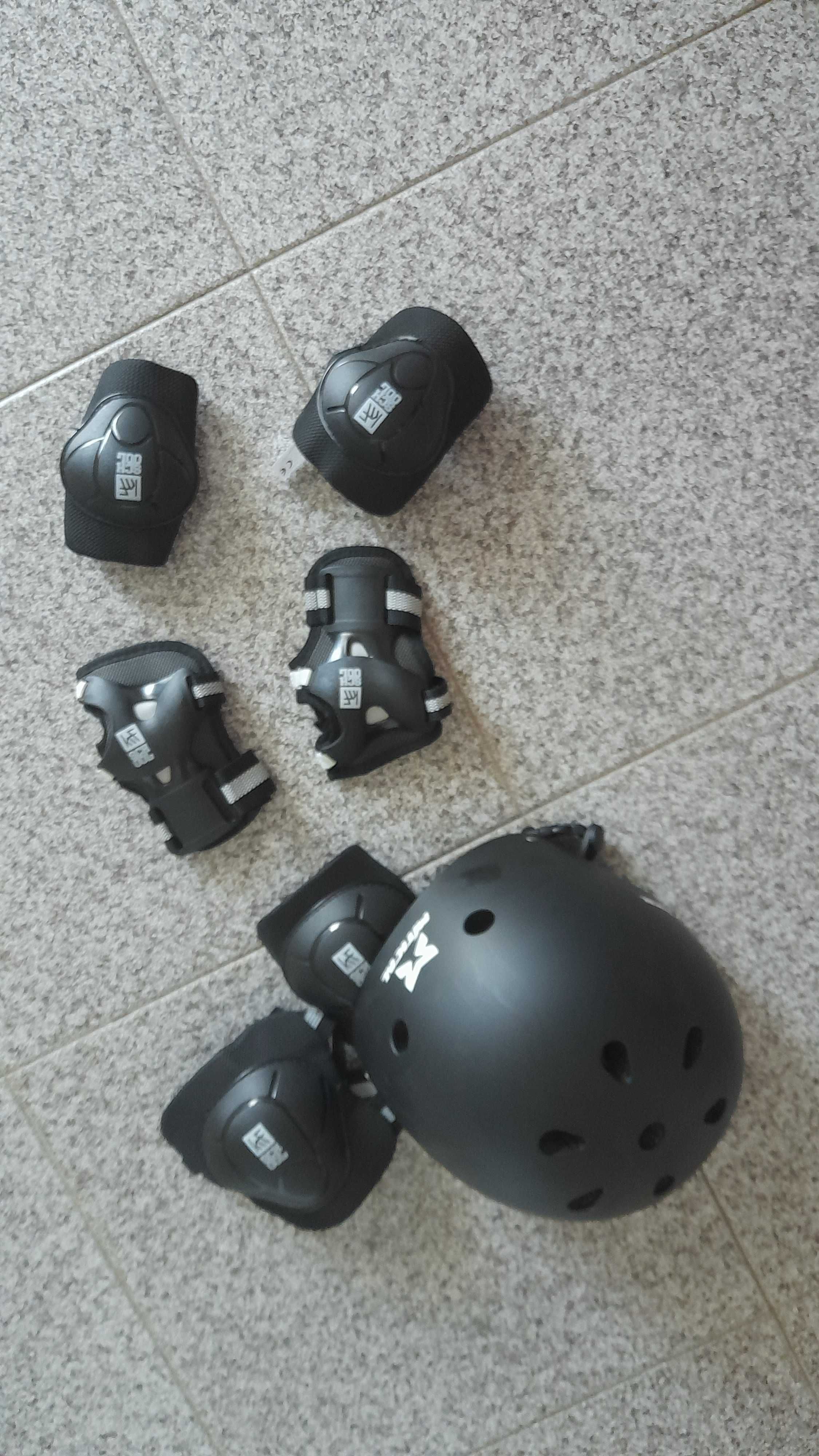 Capacete e protecção para Trotinete