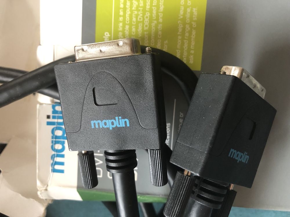 Wysokiej jakości kabel DVI-I DVI-I 3m, czarny, Maplin