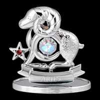 Crystocraft SWAROVSKI srebrna figurka zodiaku BARAN z kryształem