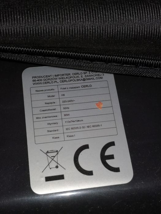 Fotel do masażu Cerlo H8.