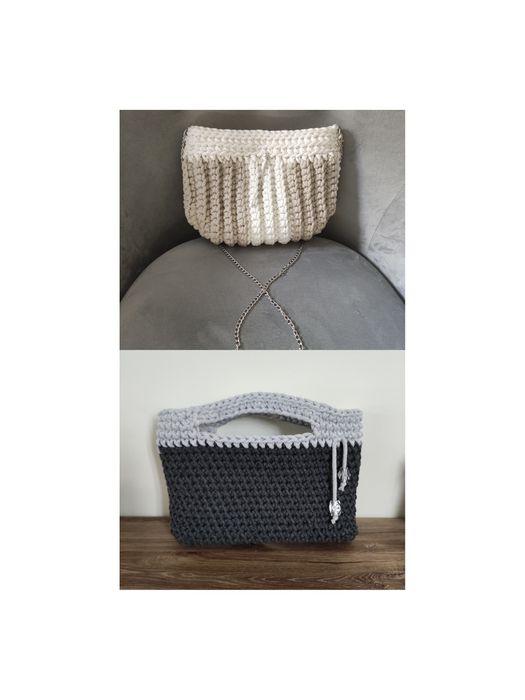 Oryginalna torebka do ręki handmade ze sznurka bawełnianego