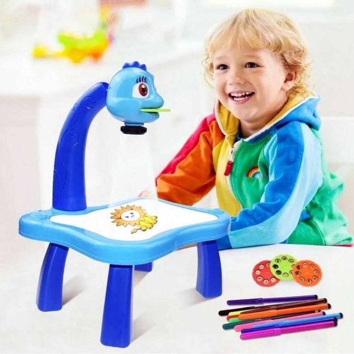 Стіл проектор музичний з підсвічуванням для малювання і фломастерами