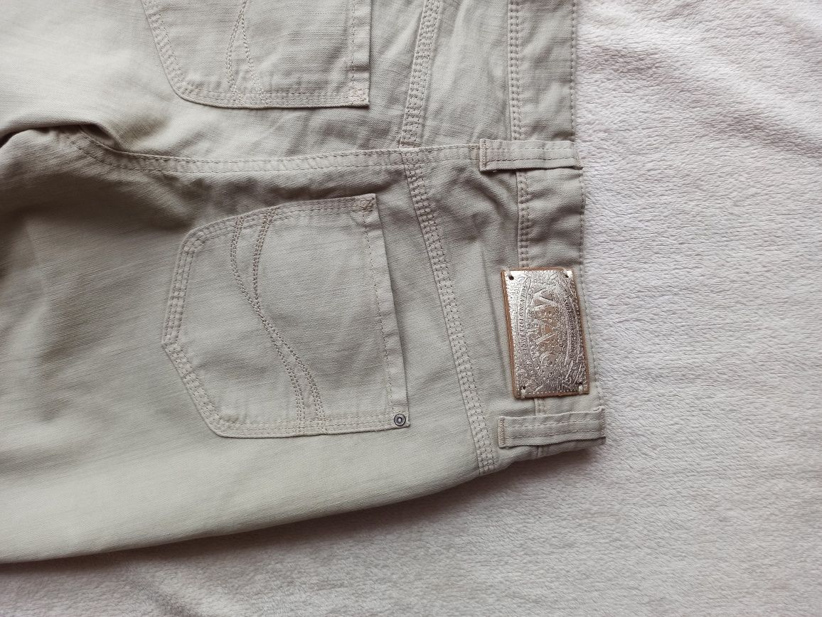 Beżowe proste spodnie S 36