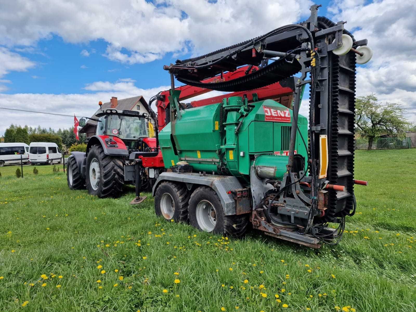 Rębak JENZ HEM 582 z ciągnikiem Massey Ferguson