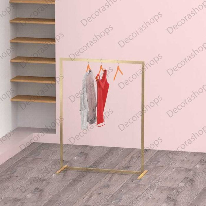 2 Cabides simples dourados para lojas