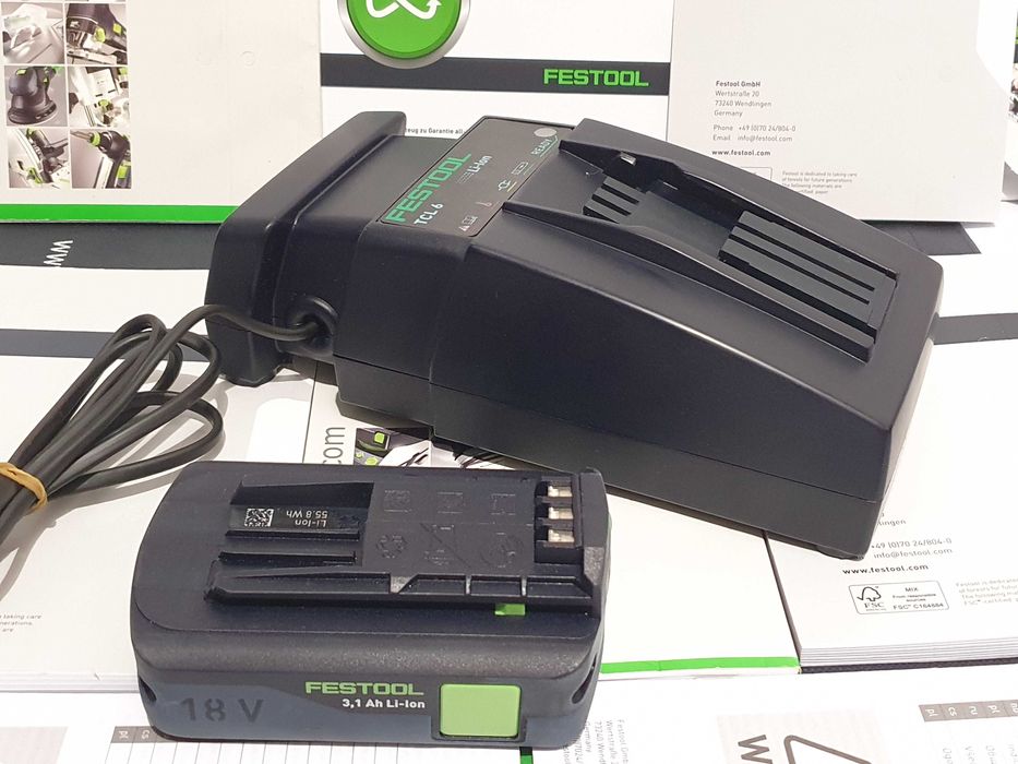 FESTOOL bateria 18v 3,1ah i szybka ladowarka TCL -6