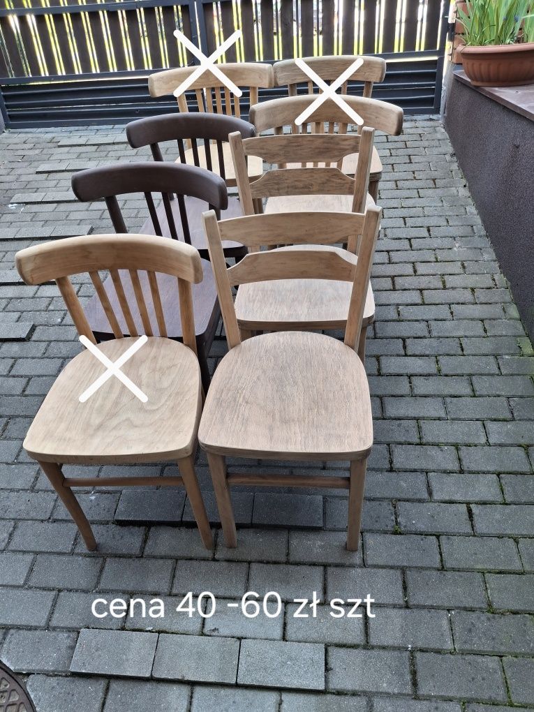 Krzesła drewniane gięte