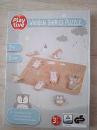 Nowe puzzle drewniane wooden shapes kształty Playtive