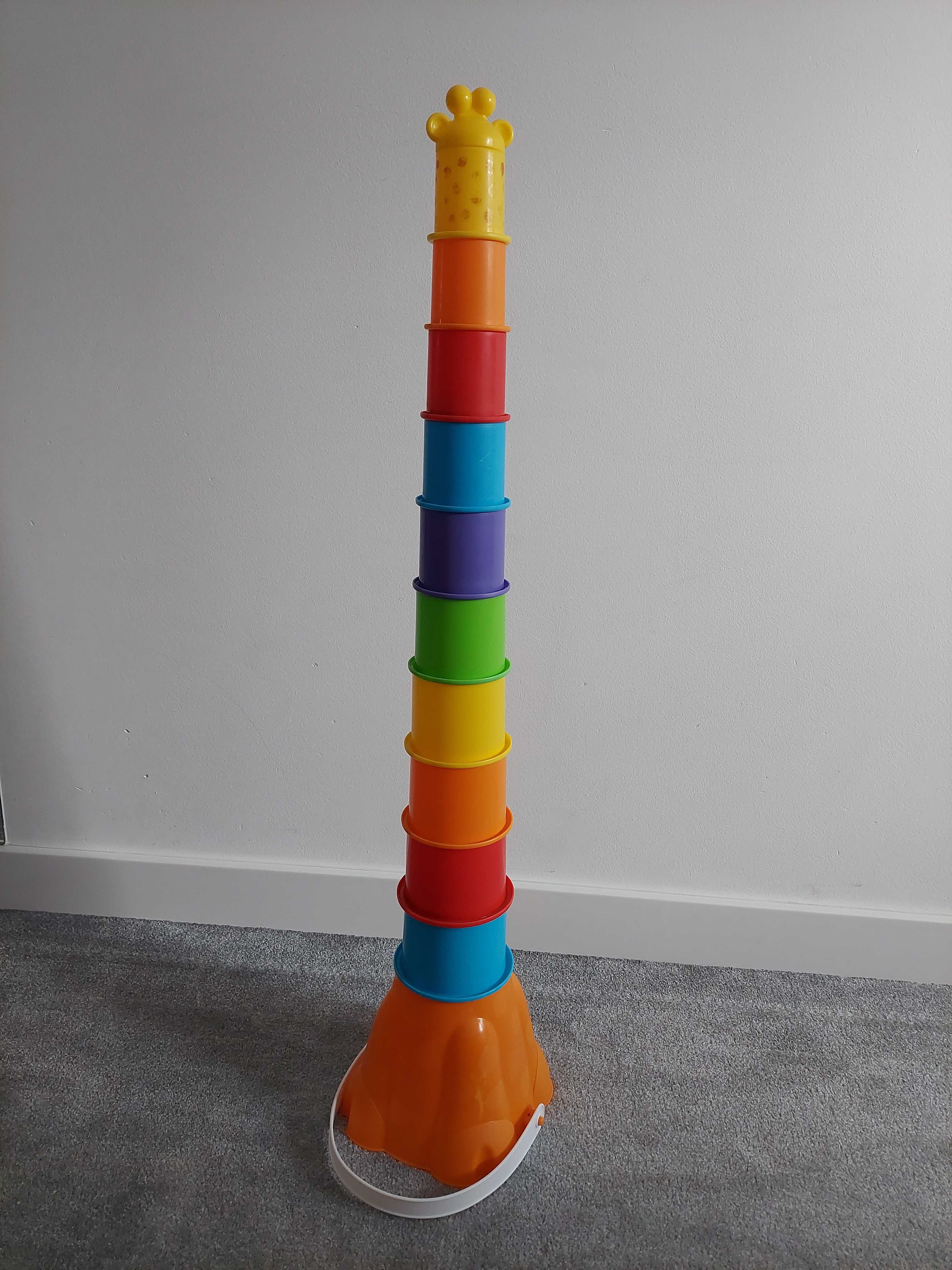 Smiki Play Żyrafa z sorterem kształtów wieżą do układania i wiaderkiem