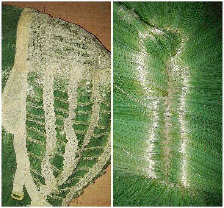 Zielona peruka cosplay zielony wig Collei Genshin Impact Ezreal LoL