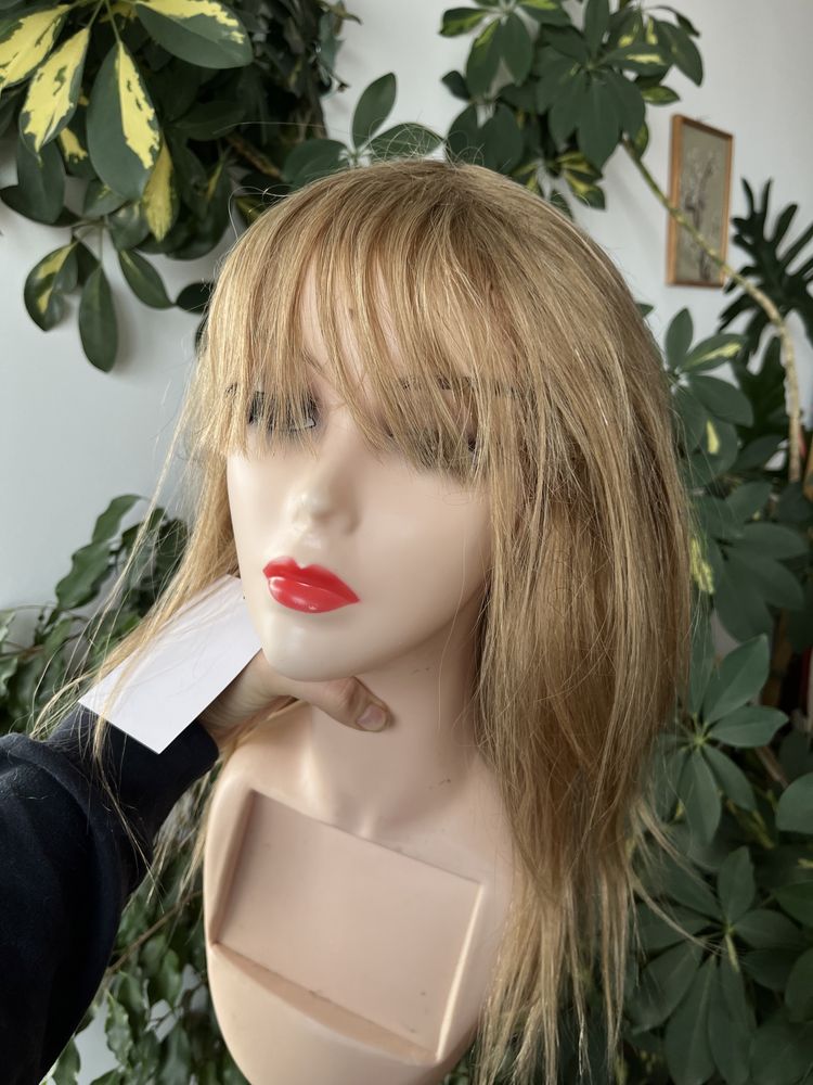 Peruka 100% wlosy naturalne miodowy blond