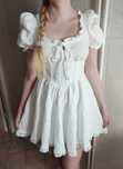 SheIn biała sukienka w tłoczone kwiaty S kawaii japan lolita coquette