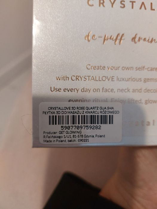 Płytka gua sha kwarc różowy masażer crystallove