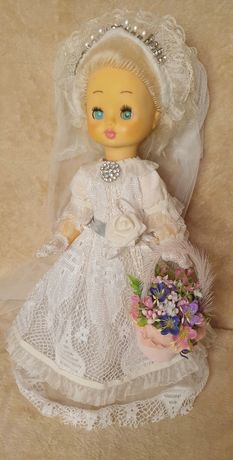 Кукла невеста, свадебный букет, фата