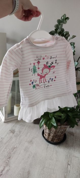 Sukienka tunika niemowlęca, rozmiar 74. Sarenka.