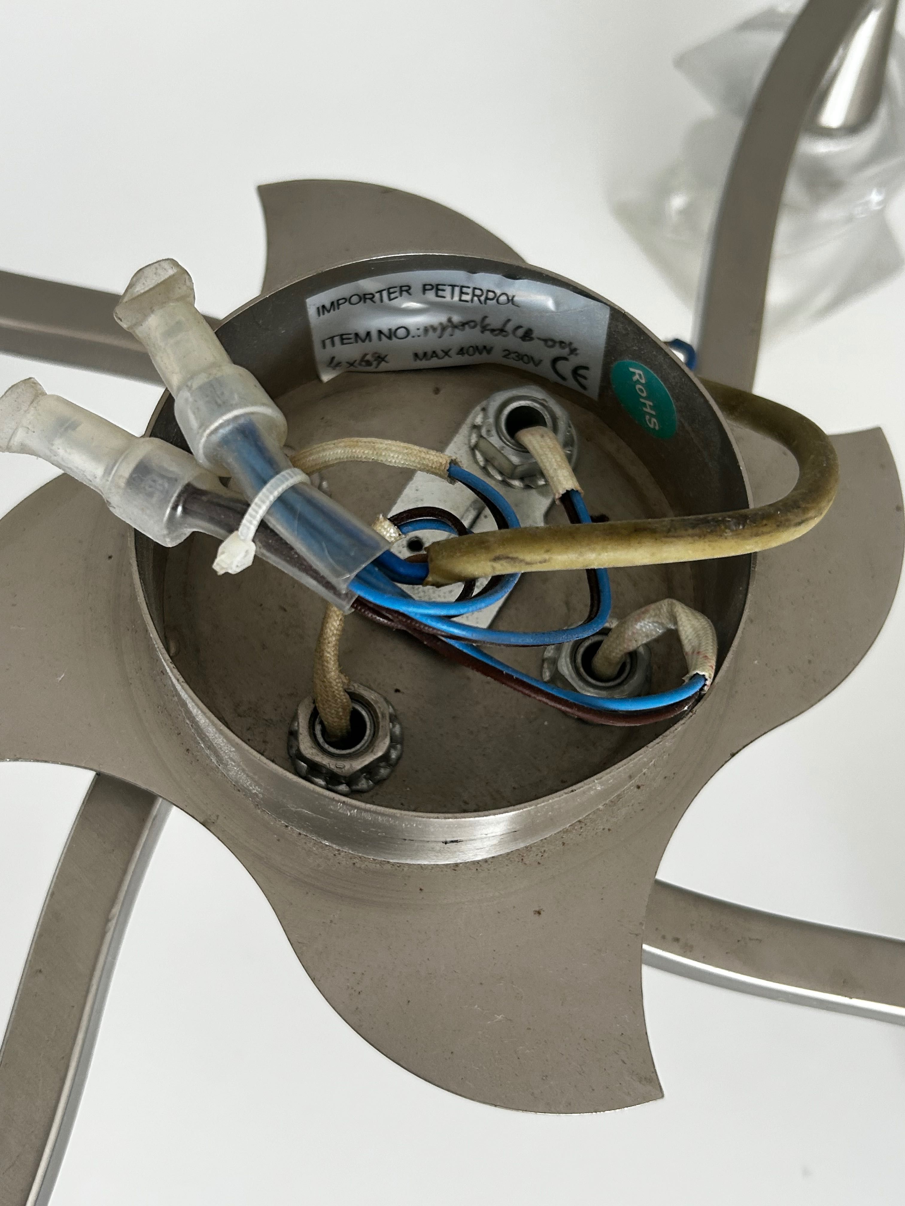 Lampa sufitowa polished chrome metal 4 lampki szklane