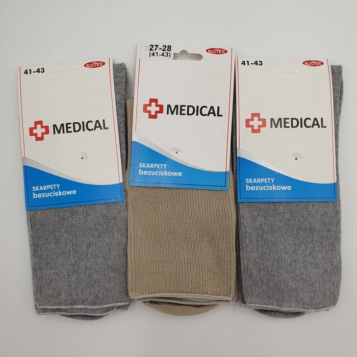 Skarpetki medyczne medical 41-43 bawełniane bawełna szare beżowe