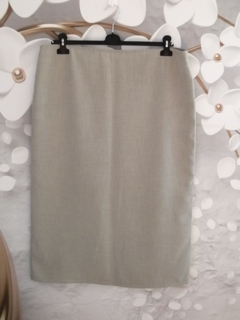 Spódnica damska Oliwkowa prosta elegancka plus size 48/50