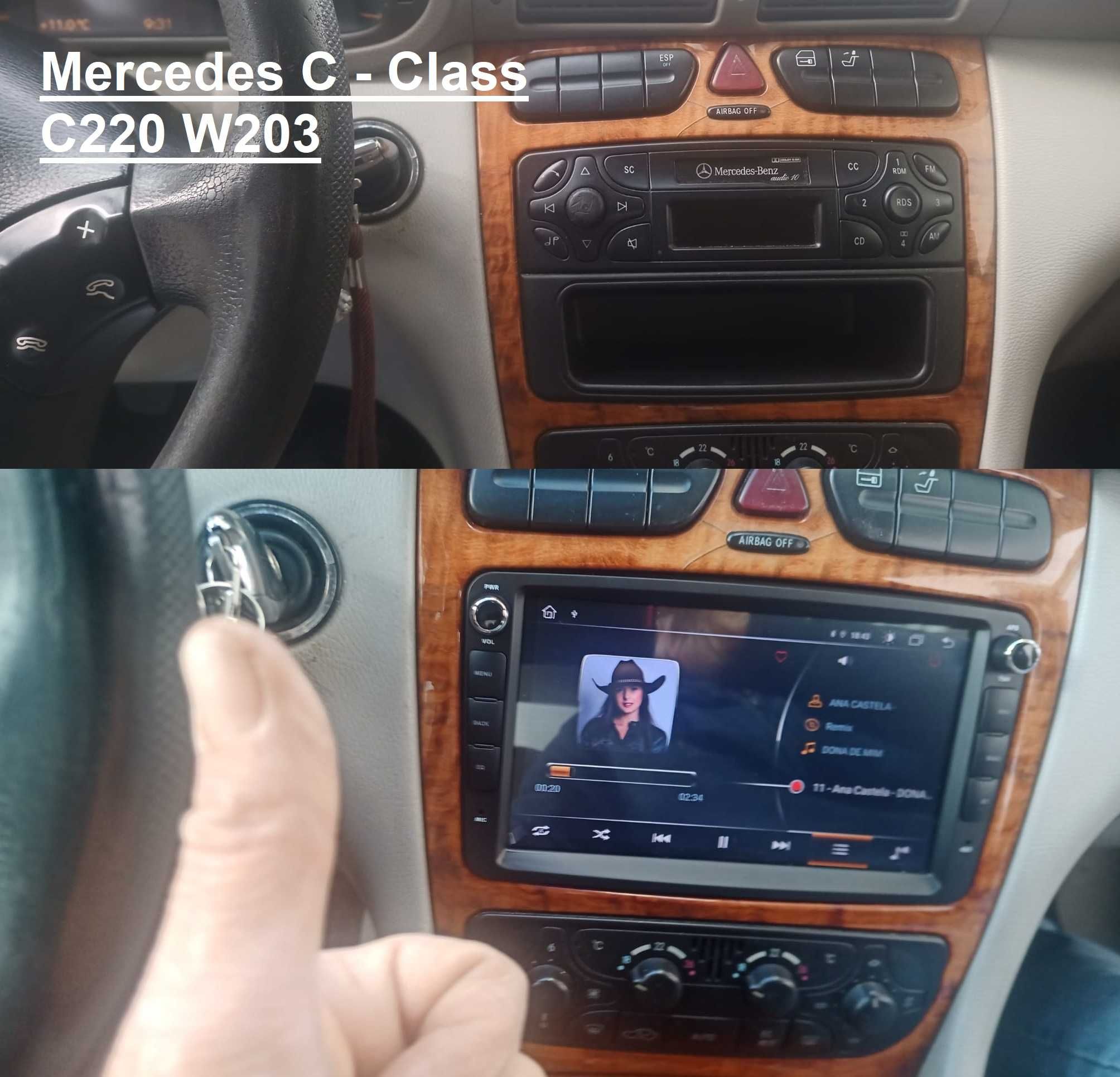 Android 12 Auto Radio Mercedes  C220 w203 Facility