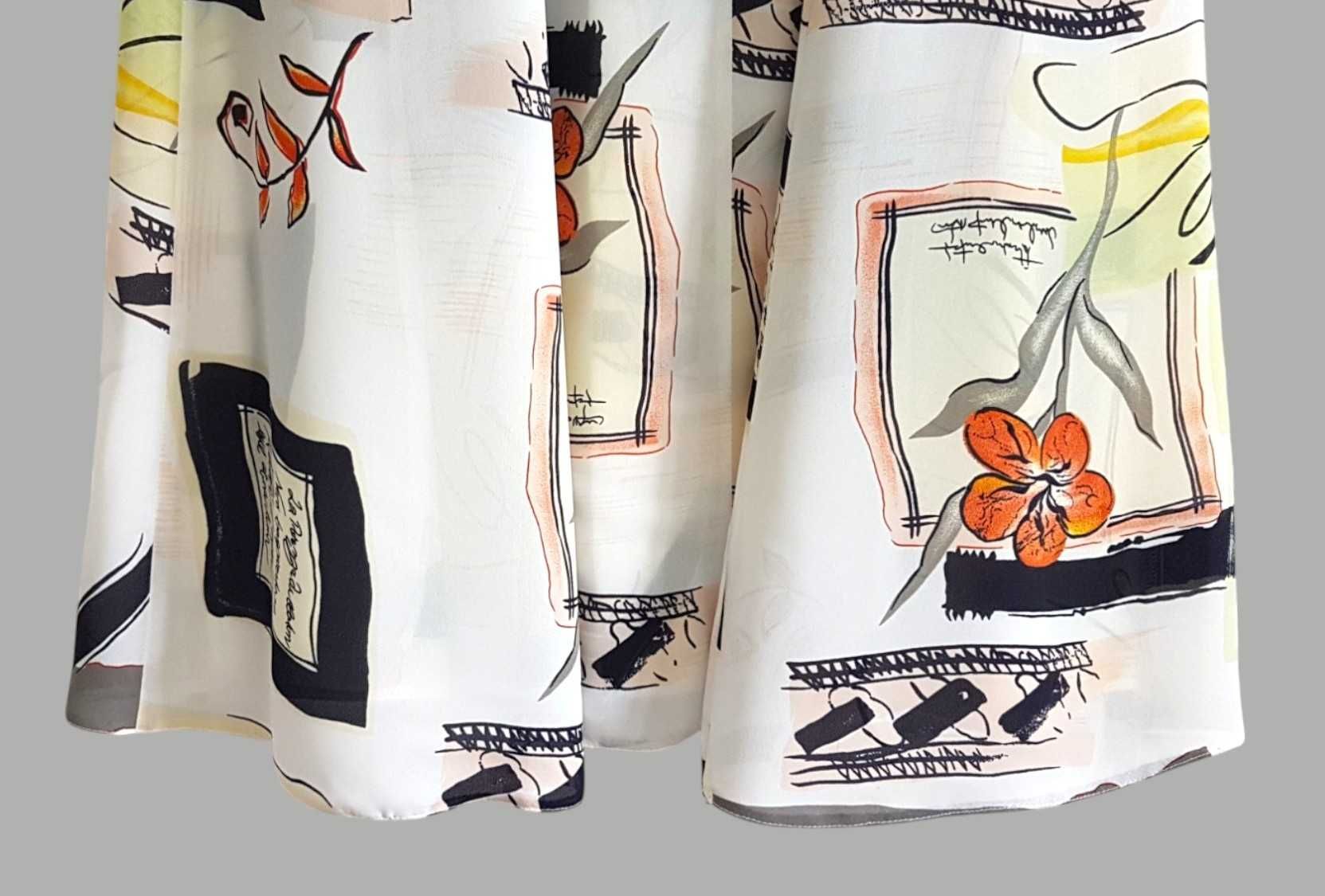 Damska sukienka ecru w kwiaty z krótkim rękawem Image 42/XL