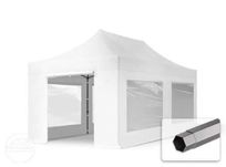 3x6 m Namiot Ekspresowy Stal 40 mm, biały, plandeka trudnozapalna