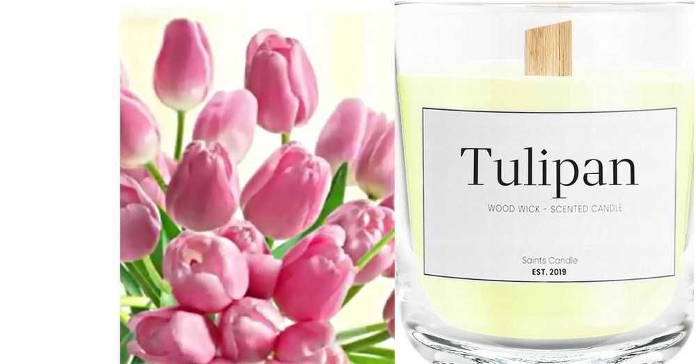 wiosenny Tulipan - Sojowa Świeca Zapachowa w szkle