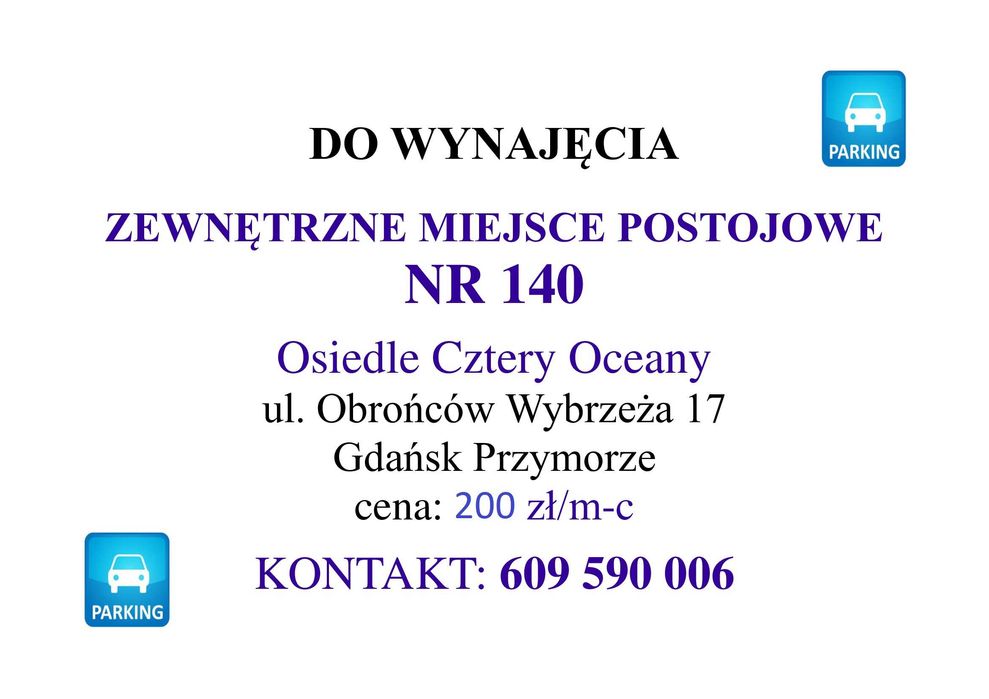 Parking zewnętrzny - osiedle Cztery Oceany