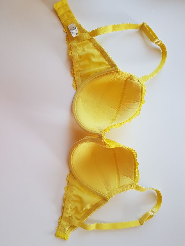 La Senza żółty biustonosz w kwiatki 70E