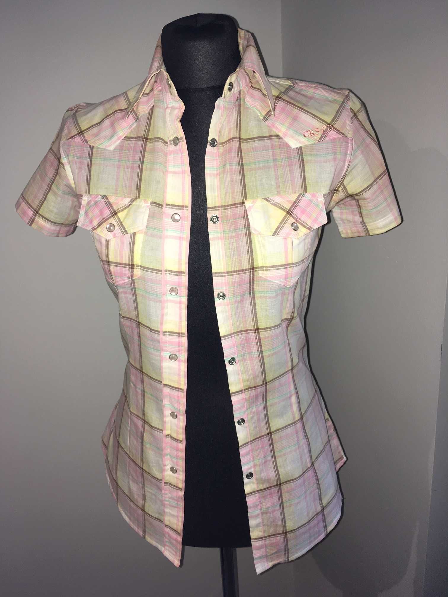 Nowa bawełniana koszula bluzka w kratę Cross Jeans S