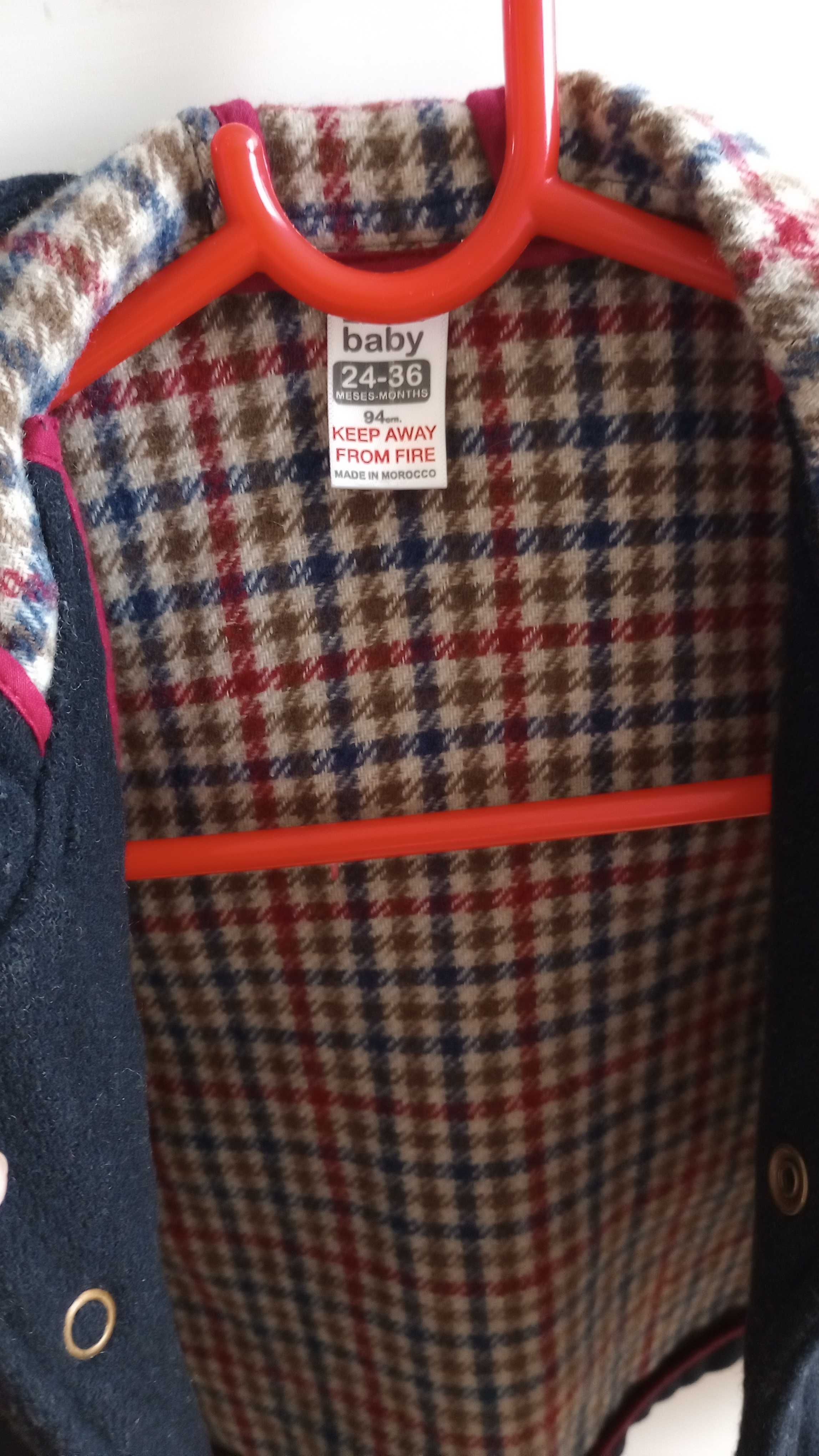 Płaszczyk Zara, 24-36 miesięcy, 50% wool, granatowy na wiosnę