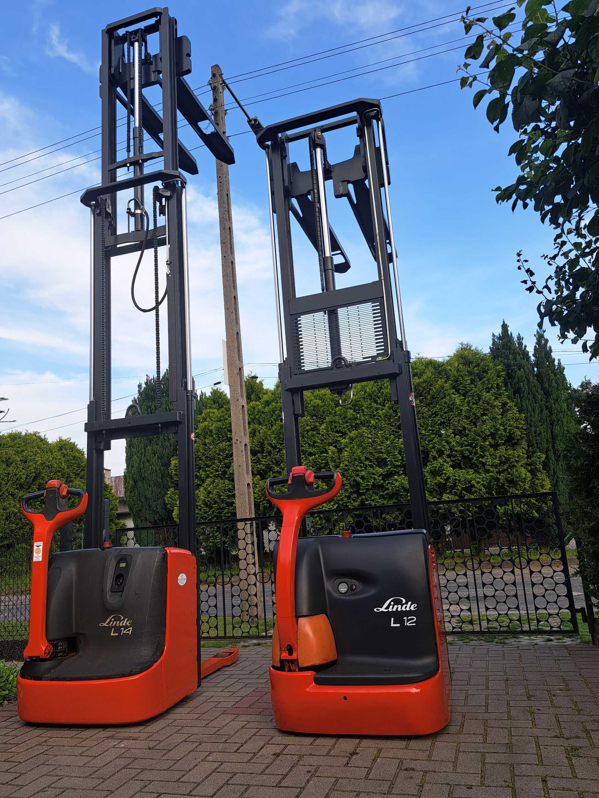 Wózek paletowy masztowy elektryczny LINDE L12, L14 triplex, T16