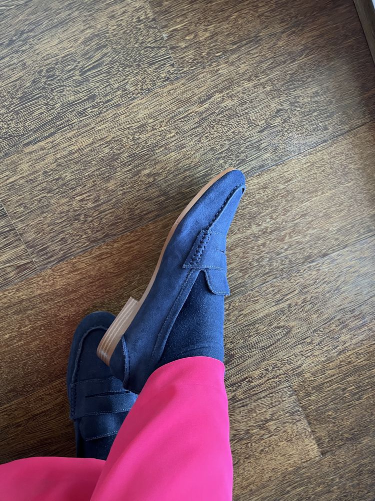 Sapatos Mocassins Azuis Senhora