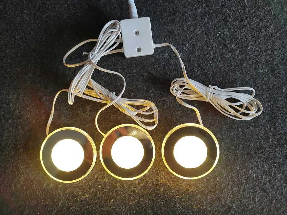 Okrągłe lamki LED 3 szt. + zasilacz - 2 komplety