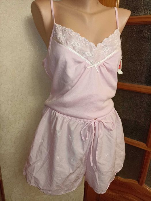 Молодіжний еротичний комплект для сну майка з мереживом і шорти XL