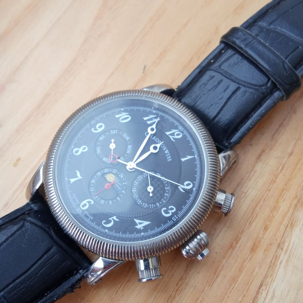Zegarek Męski chrono mechaniczny z naciągiem automa