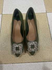 Sapatos de senhora verde escuro LINDO (NOVO)